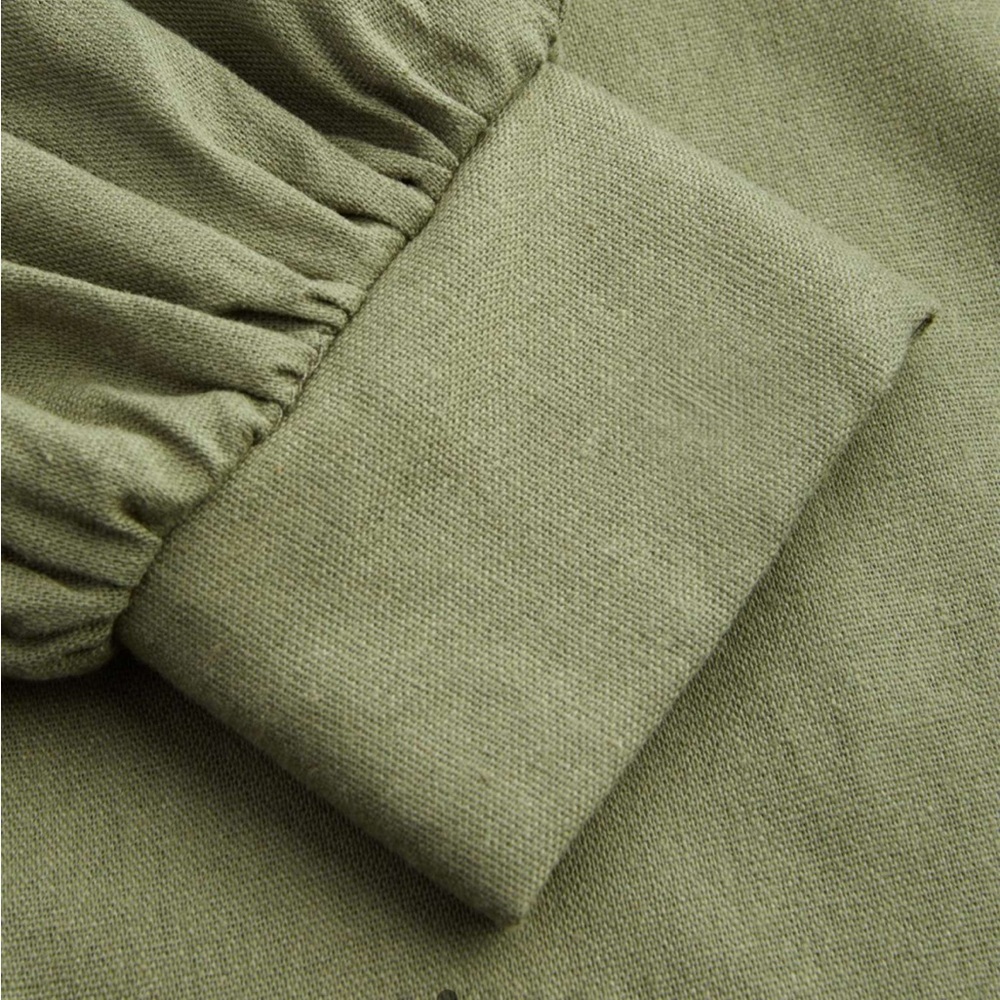 Cider Collar Solid Button Romper - image 4